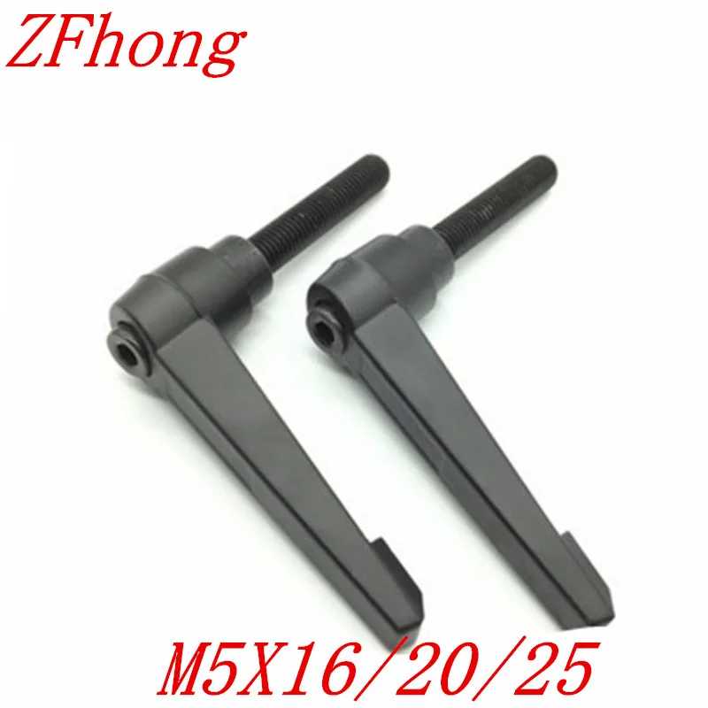 

5pcs M5*16/20/25 Black male Thread Clamping Lever Adjustable Handle Knob