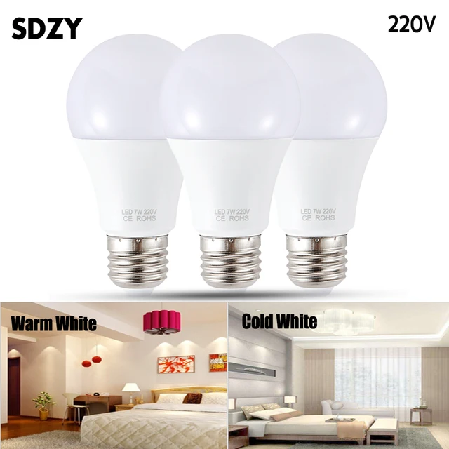 Żarówka E27 za $0.29 / ~1.11zł Lampa LED E27 żarówka LED AC 220 V 230 V 240 V 15 W 12 W 9 W 7 W 5 W 3 W Lampada doprowadziły Spotlight lampa stołowa lampy światła