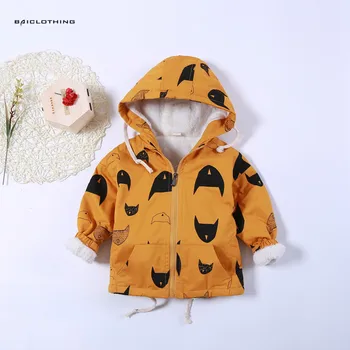 

Winter Children Jackets Boys Plus Velet Down Coat kids Trench Coat Cartoon Fashion Baby Warm Coat Kids Hooded Coats For Boys