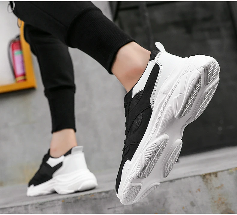 Men's Casual Shoes Chunky Sneakers' Platform Breathable Shoes Men Sneakers Classic White Trainers Sneakers With Platform Spring (4)