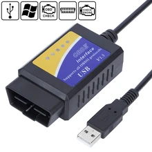 ELM327 usb V1.5 OBD 2 ELM 327 USB интерфейс CAN-BUS сканер диагностический инструмент считыватель кодов поддержка OBD-II протоколов диагностический инструмент