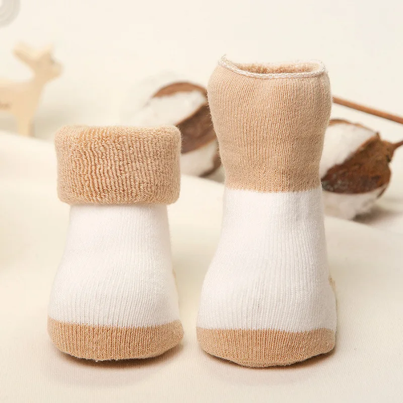 0-3 лет симпатичный комплект для новорожденной девочки, детские зимние носки теплые, мягкие натуральный хлопок; Комплект носков из махровой ткани для детей для маленьких мальчиков и девочек Тапочки для малышей нескользящие носки-тапочки; нескользящие Детка