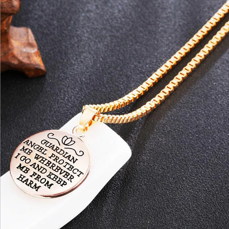 Zinc Alloy Letter Angel Protect Necklaces Pendant,Fashionable Charm