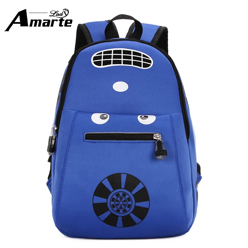 New Blue Car Cartoon font b Backpack b font Boys School Bags Waterproof font b Kids