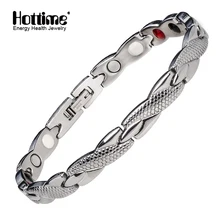 Hottime Магнитный 4 в 1 Здоровье элементы забота браслеты и браслеты 316L нержавеющая сталь для женщин модные ювелирные изделия 10253