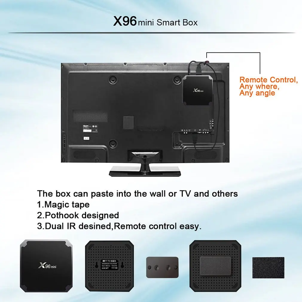 X96 mini Android 7.1 Smart TV BOX X 96 2GB/16GB 1GB/8GB Amlogic S905W Quad Core support 4K 30tps 2.4GHz WiFi Set top Box