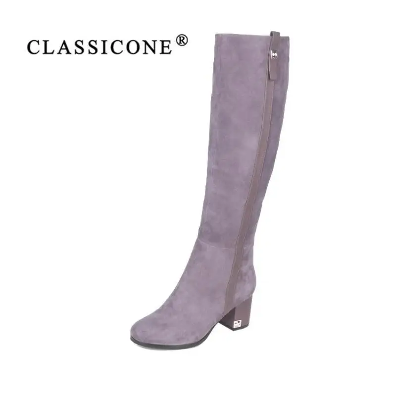 

CLASSIOCNE2018 shoes woman snow high boots winter genuine leather warm wool high heels brand fashion style designers sexy luxury