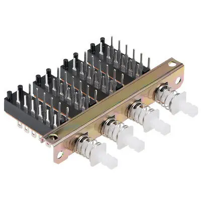 

Interlock Push Button Switch Piano Type 4PDT 12 Pin 4 Row