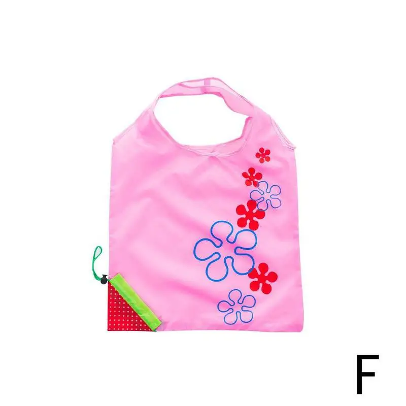 9 цветов, хозяйственная сумка с фруктовым узором, домашняя переносная складная сумка с клубничкой, Экологичная складная сумка для хранения - Цвет: F