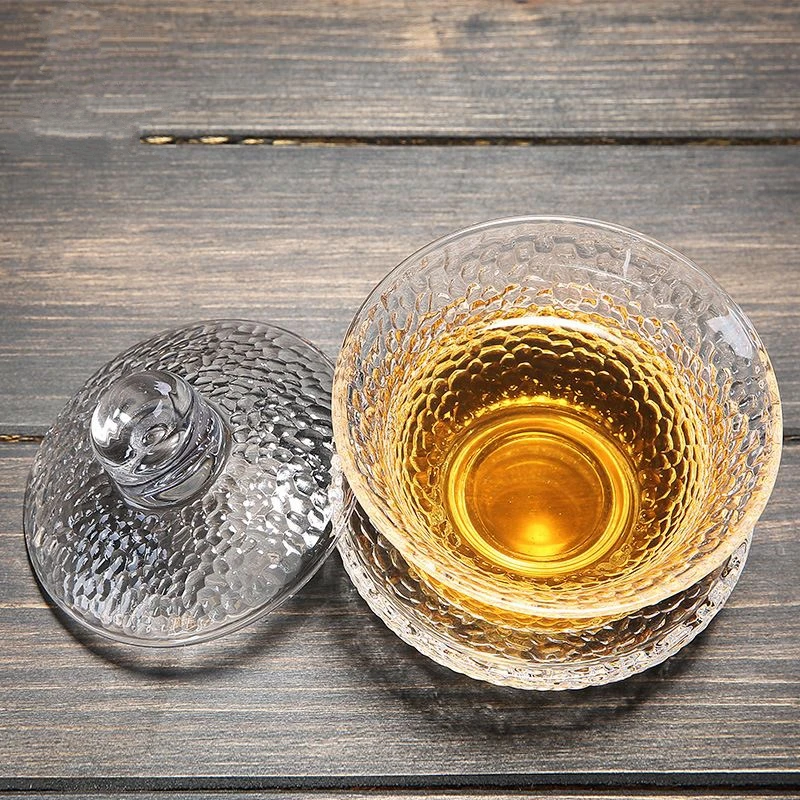 PINNY Hand Made Heat-resistant Glass Gaiwan Japanese Style Kung Fu Tea Bowl Eco-Friendly Portable Tea Set Glass Teapot Kettle