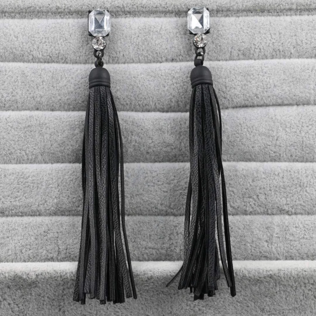 

Leather Earrings Tassel Boho Bohemian Ethnic Statement Black Long Fringe Women 2018 Geometric Zircon Pendientes De Flecos Borla