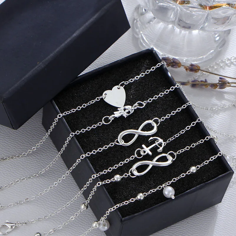 Women Fashion Anklets Bracelet Lady Foot Decorations Heart Anchor Alloy Vintage Ankle Anklets for Women Foot Jewelry Women Fashion Anklets Bracelet Lady Foot Decorations Heart Anchor Alloy Vintage Ankle Anklets for Women Foot Jewelry