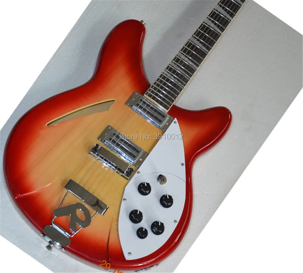 

High quality Cherry Sunburst Electric Guitar with 6 Strings,Semi-hollow Body,Chrome Hardware,Rosewood Fretboard 6 string jazz