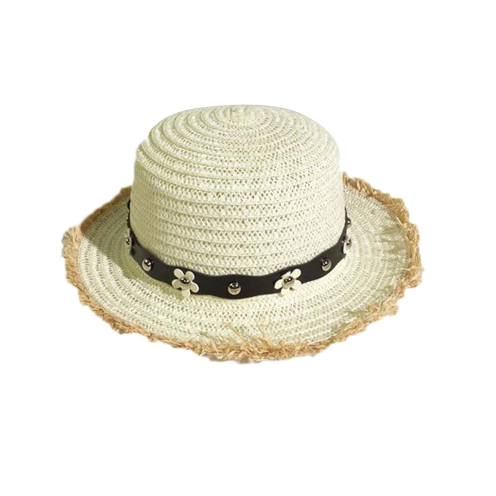 2018 женские поездки шапки досуг летнее солнце круглые головные уборы натуральный цвет дышащий солнцезащитный крем цветок шапка для Для