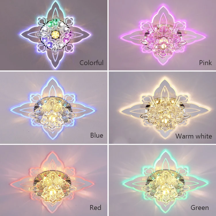  Colorful Butterfly Modern Hallway Crystal LED Ceiling Light Corridor Mirror Ceiling Lamp Aisle Vera - 32840240140