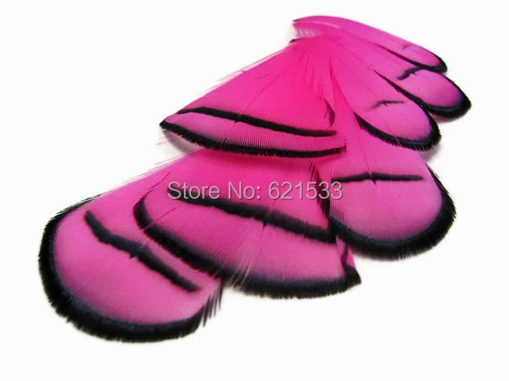 

Pheasant Feathers,100pcs/lot-Rose Red/Hot Pink/Fuchsia Lady Amherst Pheasant Tippet Feathers 4-9CM freeshipping