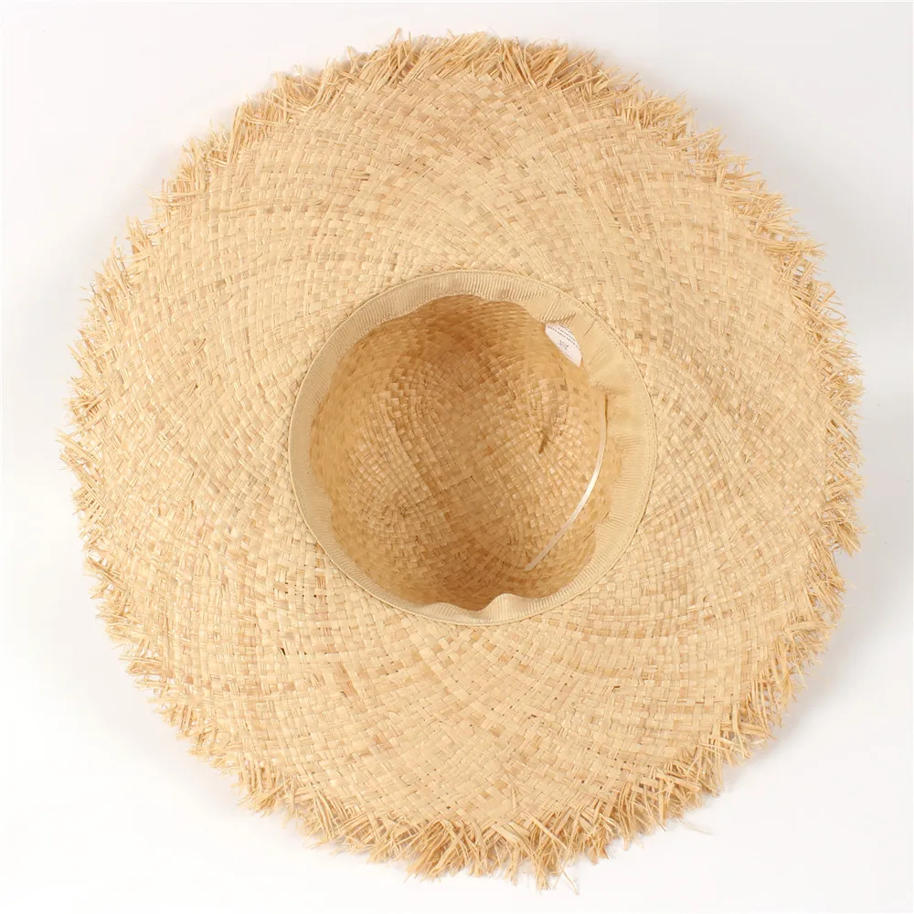 11 см широкие полями Raffia летние женские пляжные шляпы для королевы кисточкой купол Приморский трав ведро солнце hatGarland Sunbonnet