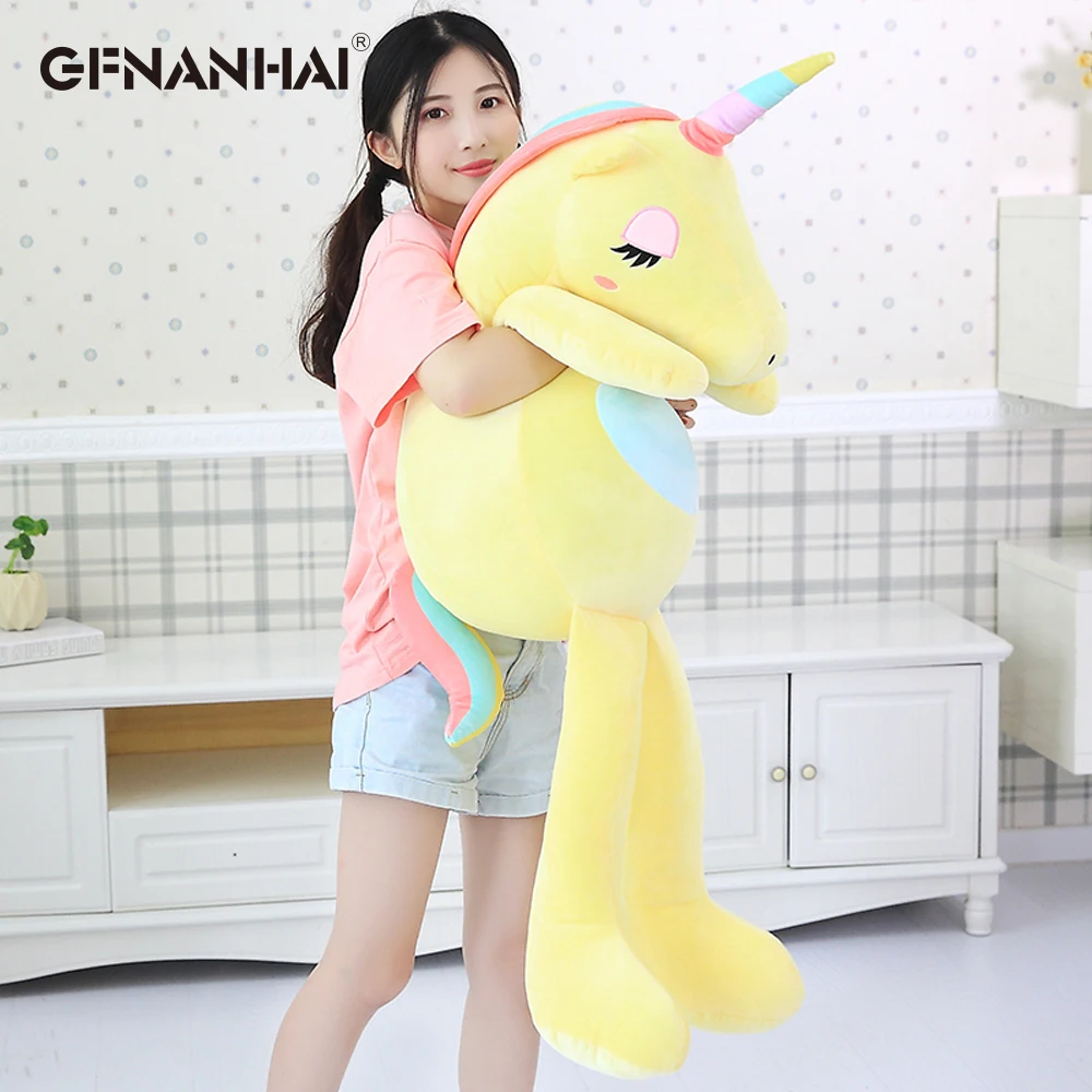 1pc 85/110/140cm Giant Size Rainbow Unicorn Plush toy kawaii Animal Soft Unicorn Dolls Stuffed Lovely Toys Home Decor Gift