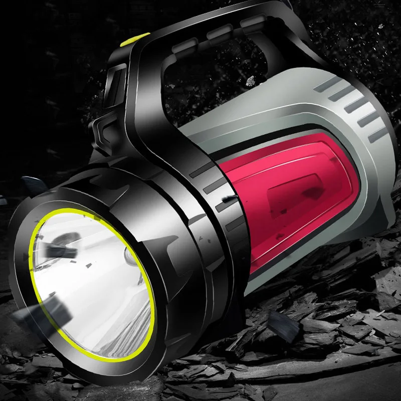 

LED Searchlight Flashlight 10000ML Torch Light Rechargeable Waterproof for Camping Outdoor --M25