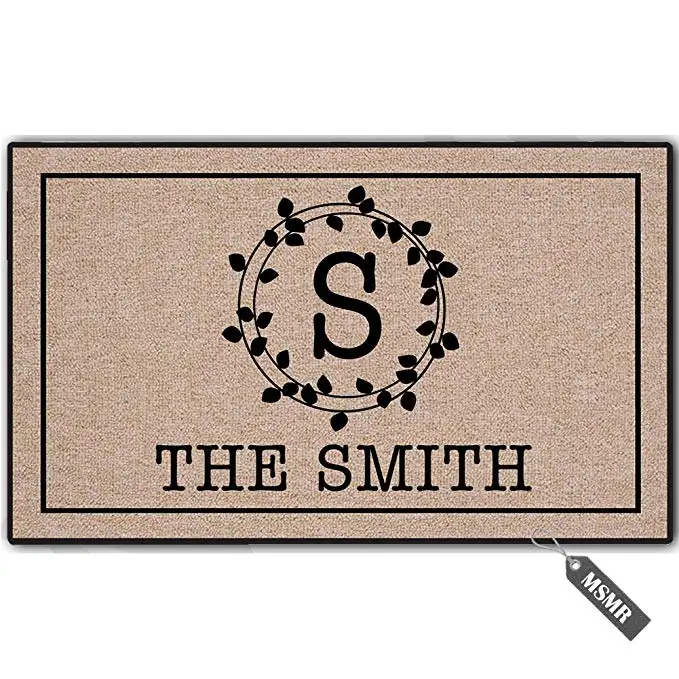 Custom Doormat Monogrammed Personalized family Name and Initial 18x30