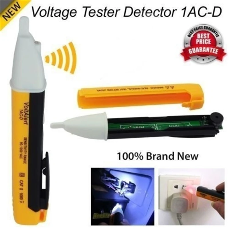 

Detector Test Pencil Electric AC LED Light Voltage Tester Volt Alert Pen Detector Sensor 90~1000V HG