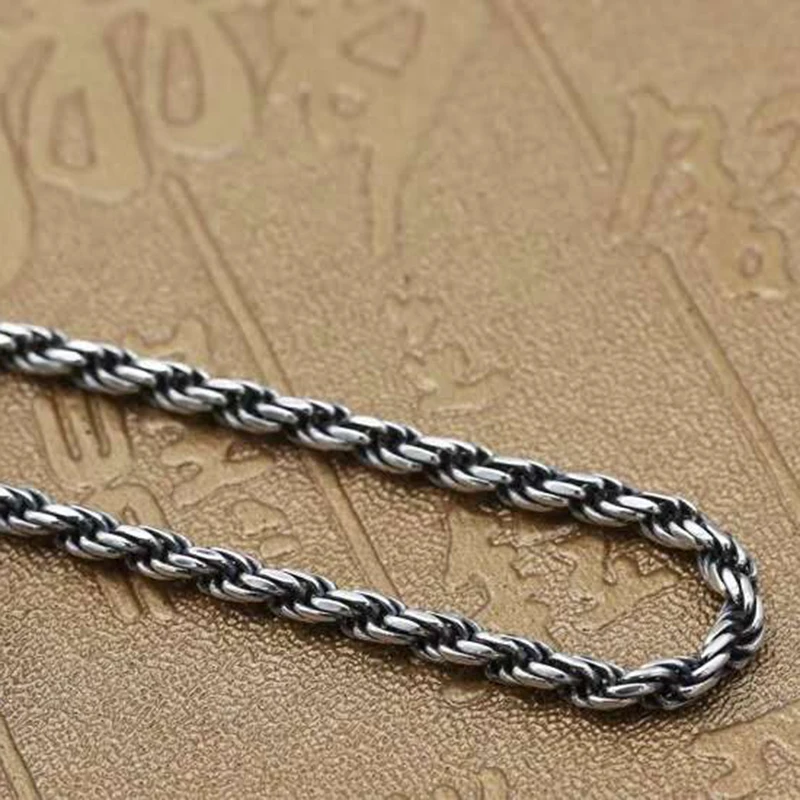 SOQMO настоящие 925 пробы серебряные винтажные цепочки ожерелья для мужчин мужские ювелирные аксессуары Bijoux 18-32 дюйма SQM147