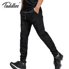 Taddlee бренд Jogger спортивные мужские брюки для бега обтягивающие базовые черные джинсы с открытой щиколоткой на плоской подошве спортивные узкие джинсы спортивные штаны новинка