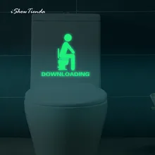 Популярная светящаяся наклейка для ванной комнаты, светящаяся Настенная Наклейка для унитаза, креативная Съемная наклейка