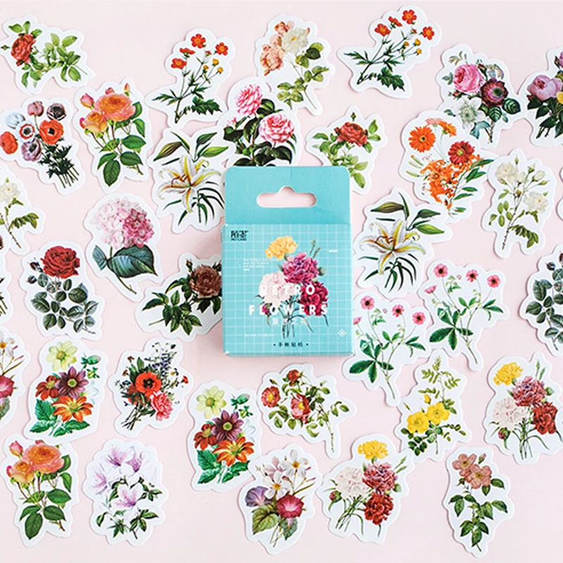 

46 pcs/lot vintage flower mini paper sticker package DIY diary decoration sticker album scrapbooking