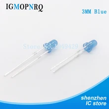 100 шт./лот 3 мм круглый синий светодиодный супер прозрачный СВЕТОДИОДНЫЙ светильник синий цвет