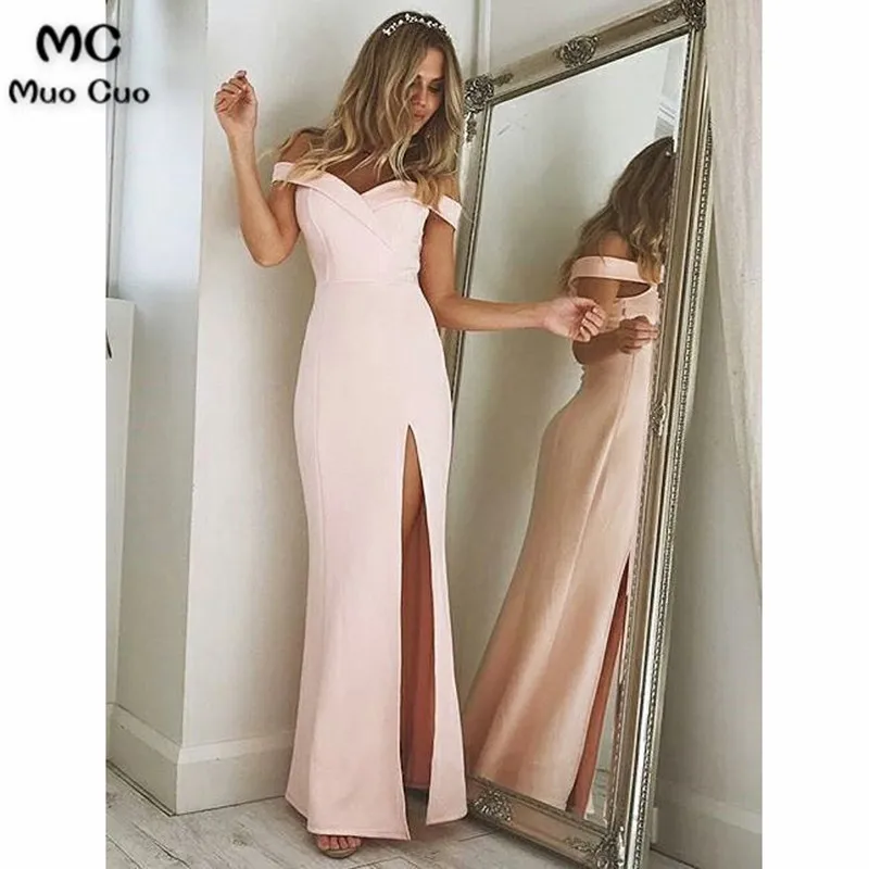 Pink long fitted dress Clearance