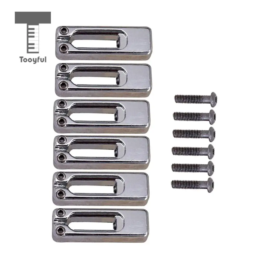 Tooyful 6pcs Electric Guitar Tremolo Bridge Saddles with Screws for Tremolo Bridge Parts