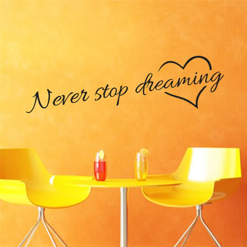 BEDROOM LOUNGE WALL ART DECAL X148 NEVER STOP DREAMING WALL STICKER QUOTE
