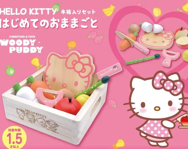 Милые киски дети игрушки магнитная деревянные kawaii фрукты овощей играть
