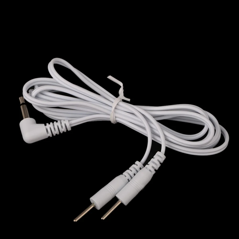 

2 Pins Lead Wires Connecting Cables for Electrode Pad Digital TENS Therapy Massager 3.5mm Plug