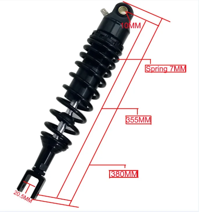 Универсальный 2 шт. 355 мм мотоцикл воздушный амортизатор задняя подвеска для Yamaha мотор Скутер ATV Quad Черный