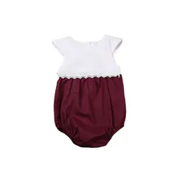 Кружево лоскутное комбинезон детская одежда для новорожденных Для маленьких мальчиков Обувь для девочек хлопковый комбинезон