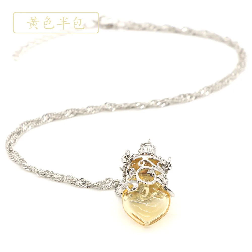 

Spring Summer Essential oils Bottle Pendant Titanium Necklaces Women And Men Jewelry Perfumes Bottle Pendant