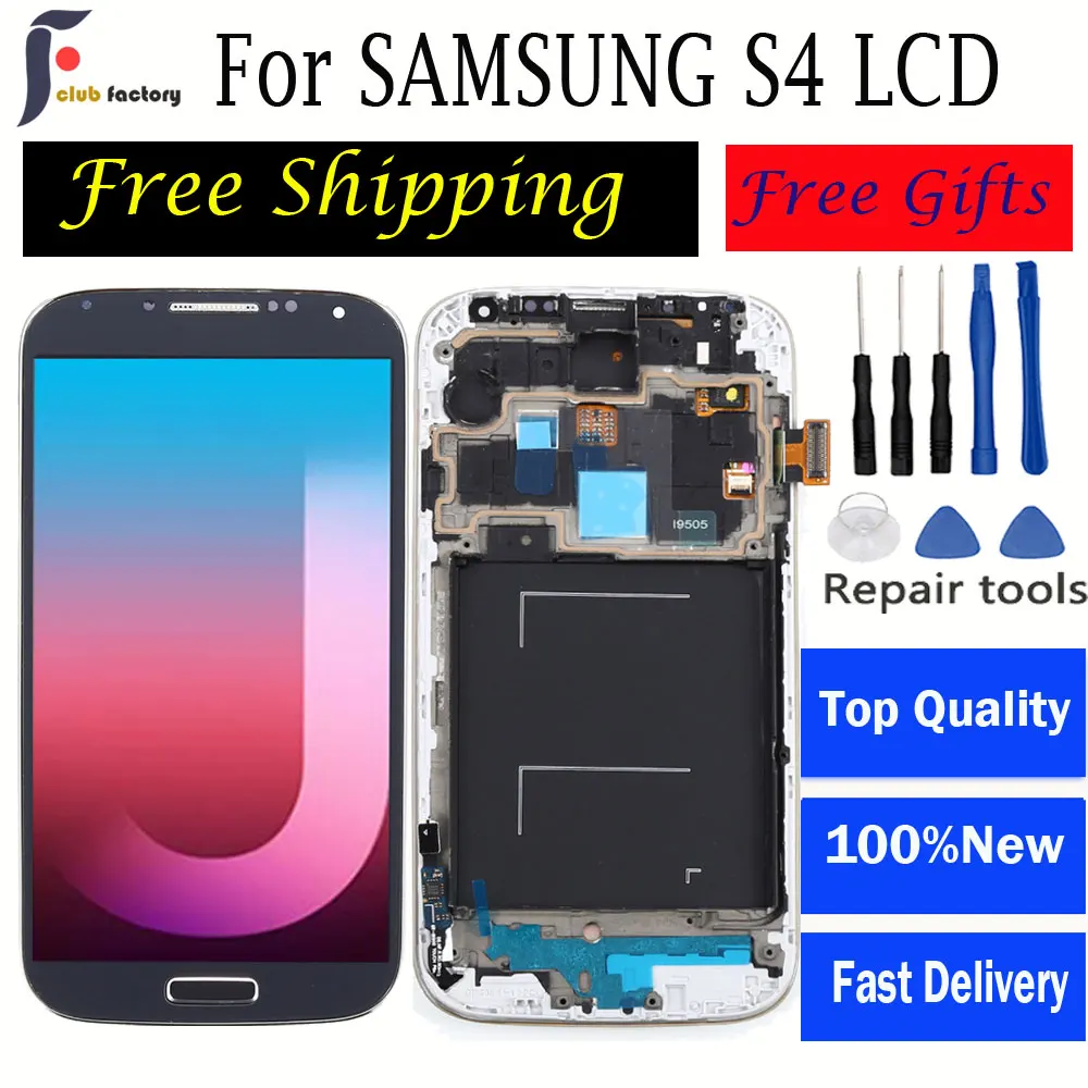 Per Samsung Galaxy S4 I9505 Display Lcd Touch Screen Digitizer I9500 I9505 Lcd Con Cornice Per Display Samsung S4 I9500