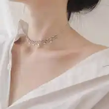 Ruifan, 925 пробы, Серебряное колье, ожерелье для женщин, круглый кубический цирконий, кисточка, ожерелье и кулоны, ювелирный воротник, колье YNC100