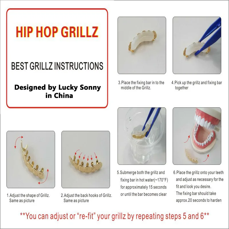 Hiphop Teeth Grillz CZ Iced Out 2 Colors Top&Bottom Dental Grills Tooth Grillz Teeth Caps Bling Body Jewelry for Halloween Party 55