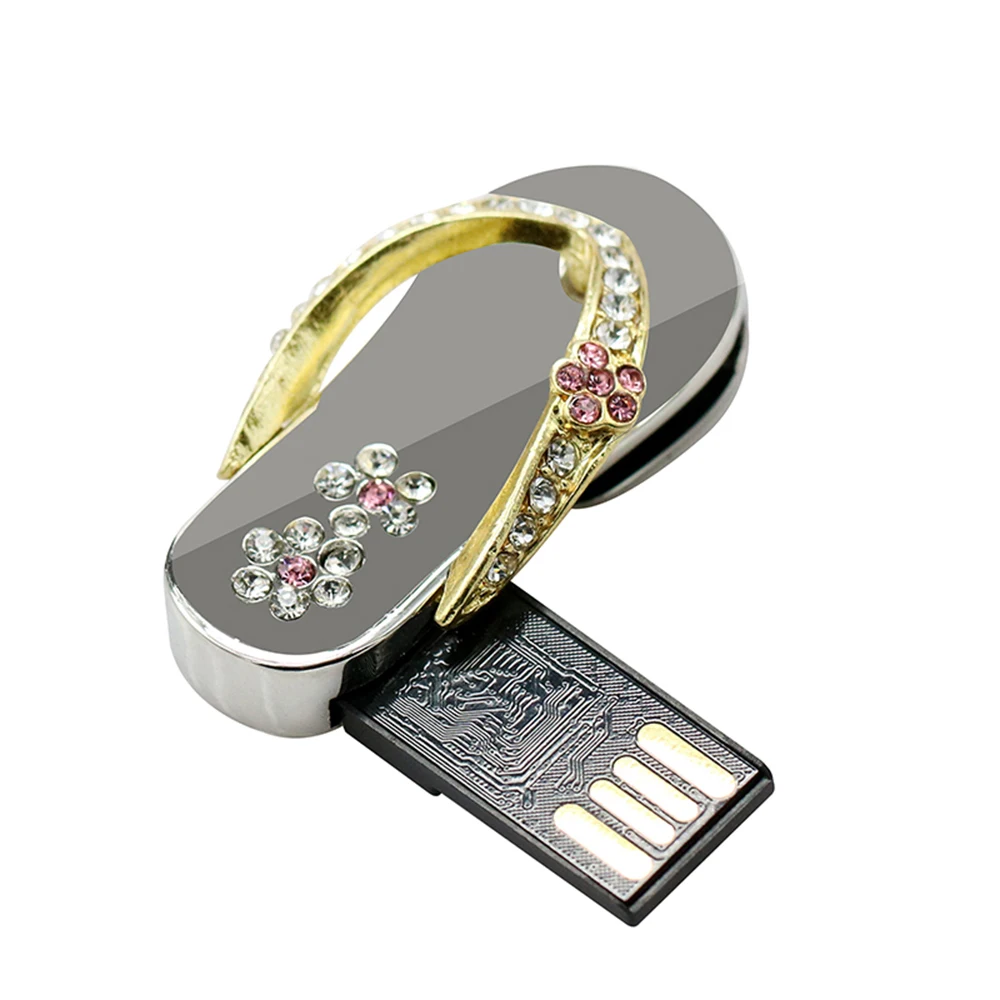 Кристальный USB флэш-накопитель Металлические футбольные кроссовки USB 2,0 флэш-память 4 ГБ 8 ГБ 16 ГБ 32 ГБ 64 ГБ ювелирные изделия флеш-накопитель