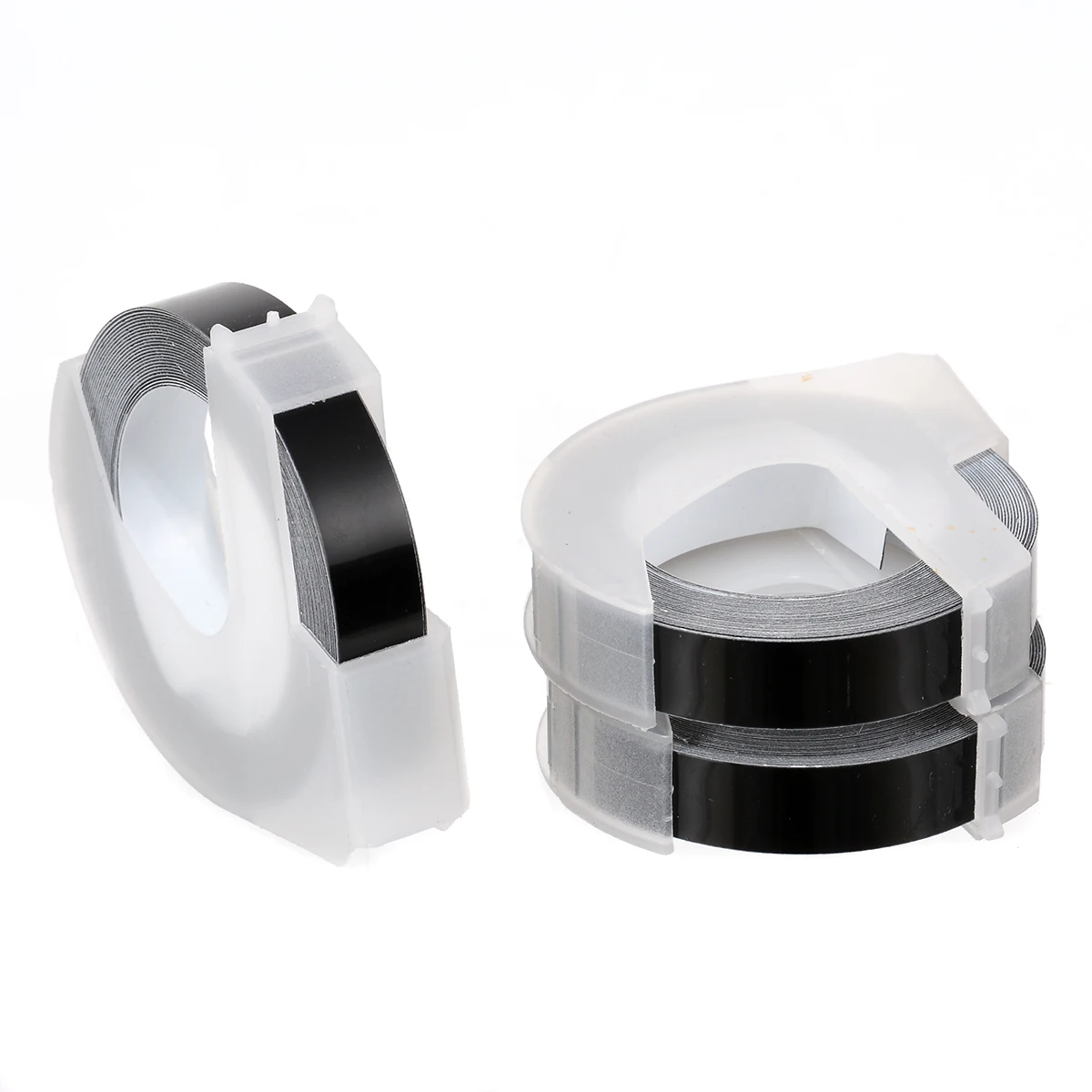 3 Roll Label Tape Black 3D Embossing Tape Labels Fits for 1880 Manual 1011 Metal Tape Embosser 9mm Wide 3 Meters Long