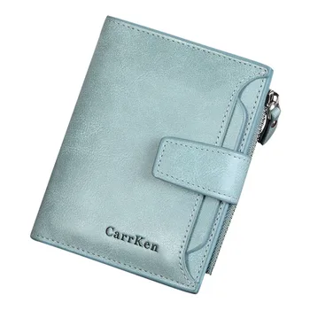 

Men Short Wallet PU Leather Card Holder Zipper Coin Pocket Small Vintage Casual Purse AB@W3