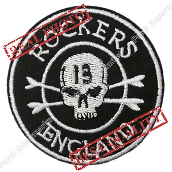 

ROCKERS ENGLAND 13 Skull Cafe Racer 59 biker vest tattoo cool applique iron-on sew-on patch Custom Patch Badge