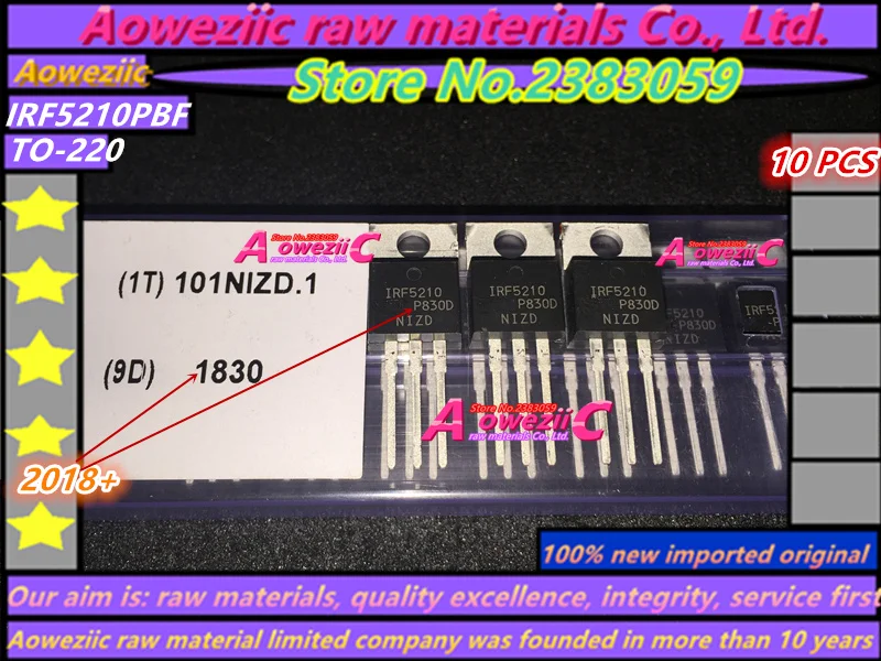 Aoweziic+ новые импортные оригинальные IRF5210PBF IRF5210 F5210 до-220 мощность MOS трубки 100 в 40A