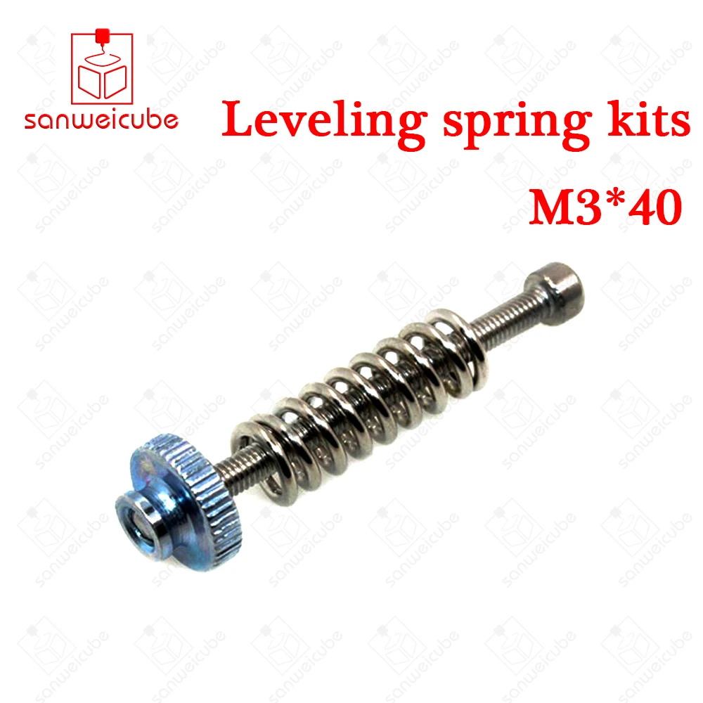 

10Pcs a lot 3D printer Leveling components M3 screw Leveling spring M3*40 Spring Leveling knob suite for 3D printer TPTHKit*5