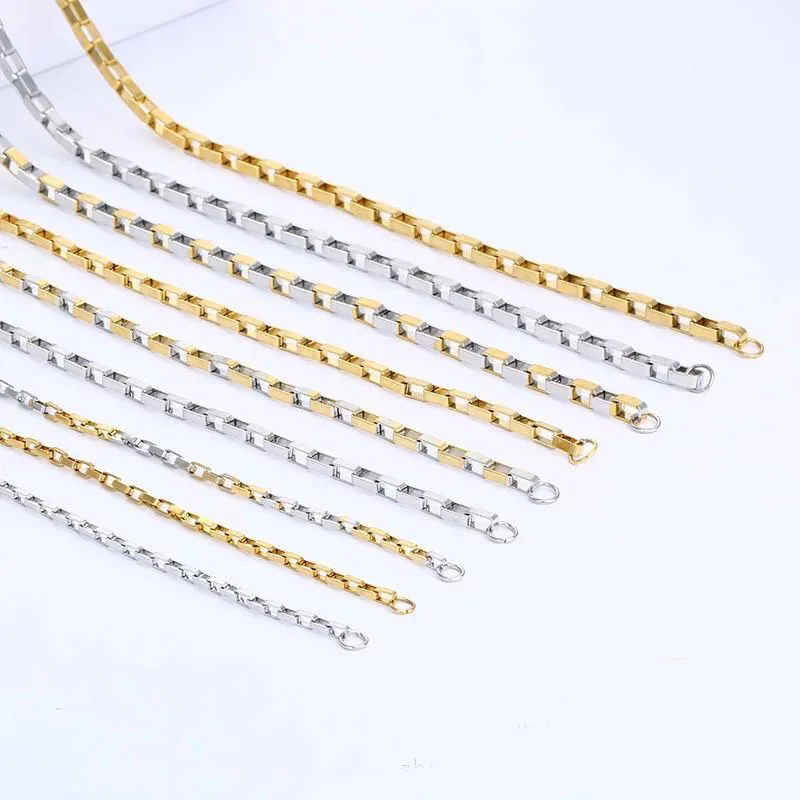 

MxGxFam Titanium steel New Box Necklaces 55 cm Jewelry For Men Gold Color / White Gold Color / 2 Gold Color Different Size