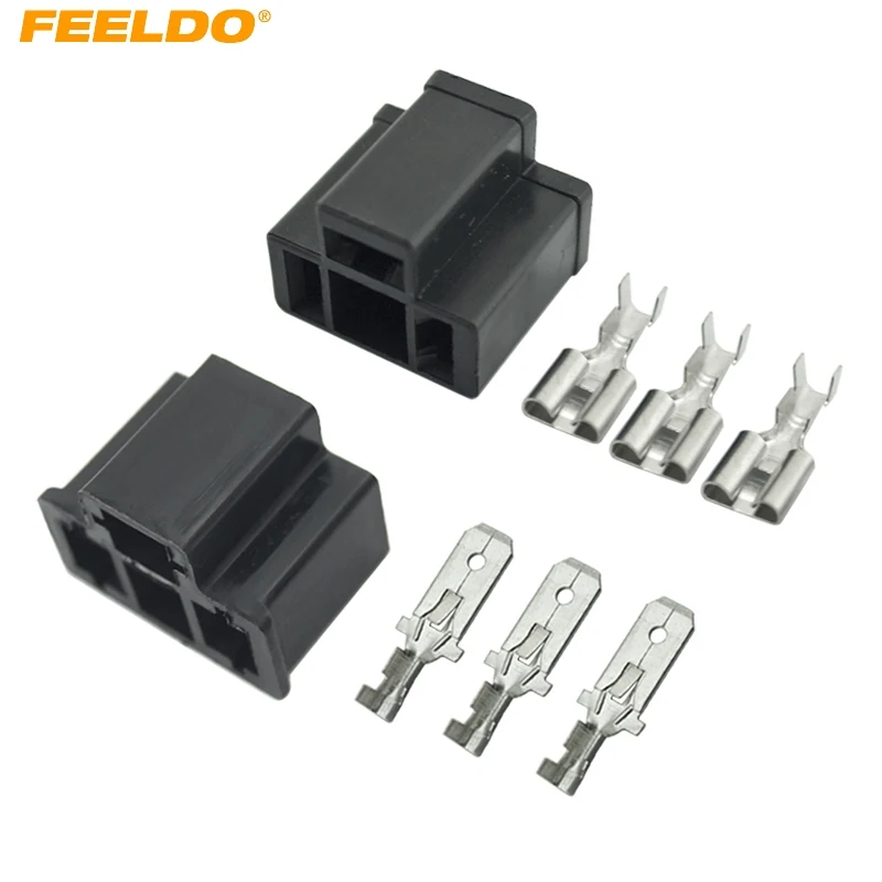 

FEELDO 1Set Car Motorcycle H4/HB2/9003 Waterproof DIY Male/Female Quick Adapter Connector Terminals Plug Kit #AM3917