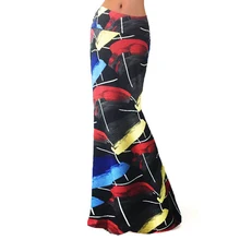 Весенняя летняя длинная юбка женская Фасонная юбка Сексуальная Печать Макси ночной клуб Вечеринка Юбки тонкая юбка-годе Большие размеры 3XL